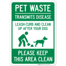 Pet Waste Leash Curb and Clean Up After Your Dog It's the Law Please