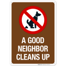 A Good Neighbor Cleans Up In Brown Background