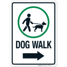 Dog Walk With Right Arrow Sign