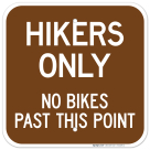Hikers Only No Bikes Past This Point Sign