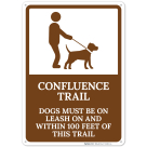 Confluence Trail Dogs Must Be On Leash On And Within 100 Feet Of This Trail Sign