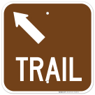 Trail With Up Arrow Pointing Left Sign