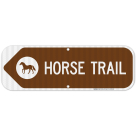 Horse Trail With Graphic And Left Arrow Sign