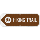 Hiking Trail With Graphic And Left Arrow Sign