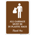 All Garbage Must Be In Plastic Bags Thank You Sign