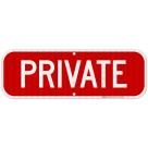 Private Red Background Sign