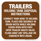 Connect Hose To Holding Tank Place End In Drain Open Waste Valve And Flush Sign