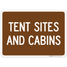Tent Sites And Cabins Sign