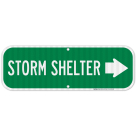 Storm Shelter With Right Arrow Sign