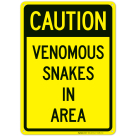 Caution Venomous Snakes In Area Sign, (SI-63543)