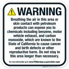 Breathing The Air In This Area Or Skin Contact With Petroleum Sign