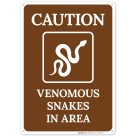 Caution Venomous Snakes In Area With Graphic Sign