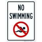 No Swimming With Prohibited Symbol Sign