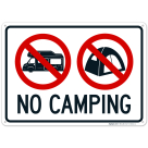No Camping With Graphics Sign