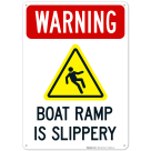 Boat Ramp Is Slippery With Symbol Sign