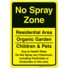 No Spray Zone Sign