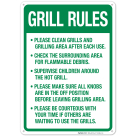 Please Clean Grills And Grilling Area Check The Surrounding Area Supervise Children Sign