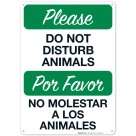 Please Do Not Disturb Animals Bilingual Sign