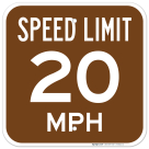 Speed Limit 20 MPH Sign, (SI-64021)
