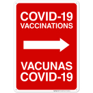 Covid-19 Vaccinations Bilingual Sign, Covid Vaccine Sign, (SI-6403)
