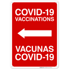 Covid-19 Vaccinations Bilingual Sign, Covid Vaccine Sign, (SI-6404)