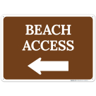 Beach Access With Left Arrow Sign