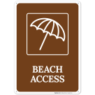 Beach Access With Umbrella Graphic Sign