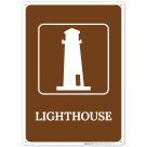 Lighthouse With Graphic Sign