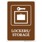Lockers Storage With Graphic Sign