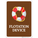 Flotation Device With Pool Life Preserver Ring Symbol Sign