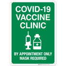 Covid-19 Vaccine Clinic Sign, Covid Vaccine Sign