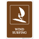 Windsurfing Brown Background Sign