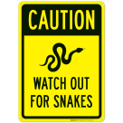 Caution Watch Out For Snakes Sign, (SI-64192)