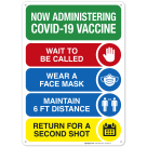Now Administering Covid-19 Vaccine Sign, Covid Vaccine Sign