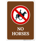 No Horses With Prohibited Symbol Sign