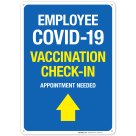 Employee Covid-19 Sign, Covid Vaccine Sign, (SI-6422)