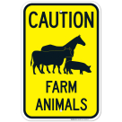 Farm Animals With Horse Cow Pig Symbol Sign