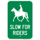 Slow For Riders With Symbol Sign