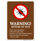 Warning Beware Of Ticks Wear Insect With Symbol Sign