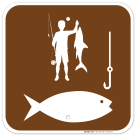 Fishing Symbol With Bait And Fisherman Sign