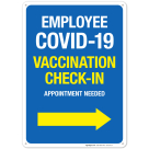 Employee Covid-19 Sign, Covid Vaccine Sign, (SI-6437)