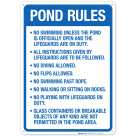 Pond Rules No Swimming Unless The Pond Is Officially Open Sign