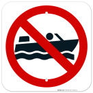 No Row Boating With Prohibition Symbol Sign