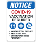 Covid-19 Vaccination Required Sign, Covid Vaccine Sign