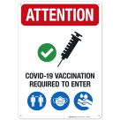 Vaccination Required To Enter Sign