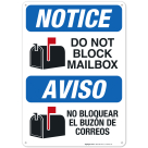 Do Not Block Mailbox Bilingual Sign