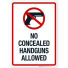 Alaska No Concealed Handguns Allowed Sign