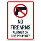 No Firearms Allowed On This Property With Symbol Sign