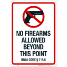 Iowa No Firearms Allowed Beyond This Point Sign