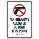 Delaware No Firearms Allowed Beyond This Point Sign